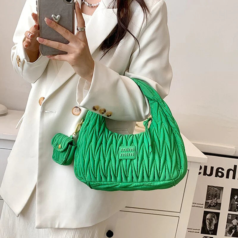Luxury Brand Nylon Hobos Shoulder Bag for Women Handbag Clutch Purses New Design with Coin Purse