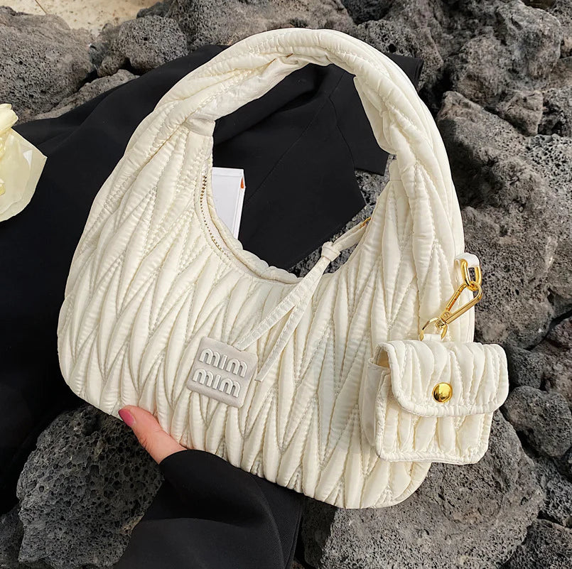 Luxury Brand Nylon Hobos Shoulder Bag for Women Handbag Clutch Purses New Design with Coin Purse