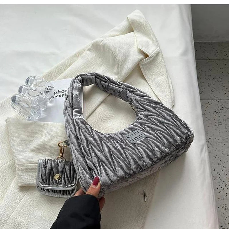 Luxury Brand Nylon Hobos Shoulder Bag for Women Handbag Clutch Purses New Design with Coin Purse